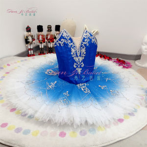 Blue TUTU Skirt Ballet Performance Costume Womens Professional Dancewear Dan Yi Blue Bird Dance Girl Sport Fitness Fan Gear