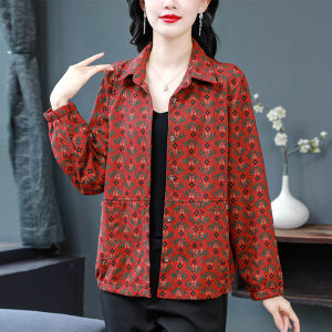 MAIMEI | Casual Loose Jacket Polo Collar Long Sleeve Autumn 2025 New Style Plus Size Slimming Outerwear For Middle-Aged Women