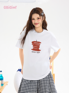 Gbiaior | Americana Hand-drawn Apple Print Womens T-Shirt