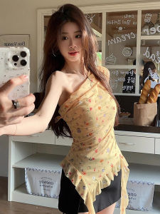 Áo Vest Không Tay Ren Không Đều Pure Desire Dành Cho Nữ Mùa Hè Thiết Kế Ôm Vừa Vặn Gợi Cảm Không Dây Đeo Thắt Lưng Áo Khoác Ngoài