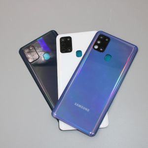 Samsung A21S Back Battery Cover Rear Door Housing Back Case For Galaxy A217 A217F Repair Parts + Camera Frame Lens & Sticker
