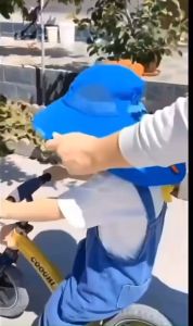 SG seller🎀Kids Sun Hat Boy Girl Protection Hat Wide Brim Beach Hats with Mesh and Adjustable Chin Strap