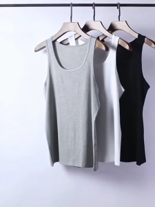 M-XL Size MenS Cotton Plain Sando Thick Vest sleeveless Loose vest slim fit elastic breathable comfortable sports casual T-shirt