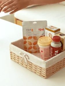 Natural Kotak Rotan Storage Basket Rattan With Handle & Basket Liner Keranjang Rotan Kotak Penyimpanan Box Serbaguna