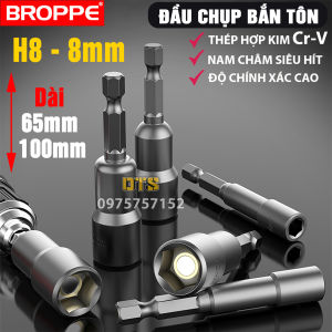 Đầu chụp 8mm - Đầu bắn tôn nam châm dài 65mm 100mm BROPPE | Đầu ốp nam từ tính bắt bulong thép CR-V siêu cứng siêu bền | Đầu chụp bắn tôn đầu bắt vít tôn - Lazada