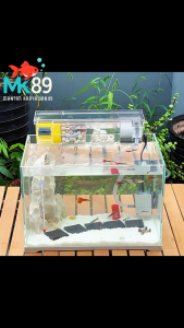 Filter Aquarium Gantung Air Terjun AQ-17 4 Sekat Media & Pompa 6W Super Tenang Jernih Tanpa Kuras