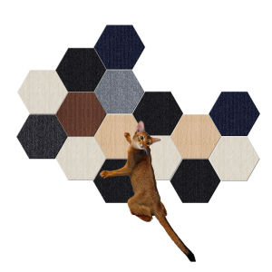 Artistic Hexagonal Cat Scratching Wall Sticker Climbing Decorative Pet Toy High Molecular Polyester Fiber Scratch Pad Cover up