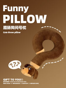 Creative Gift Abstract Sausage Dog Question Pillow Birthday 520 Gift for Boyfriend Funny Doll Pillow for Best Friend Female