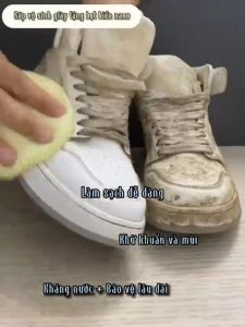 Kem Đa Năng Tẩy Rửa Và Làm Sạch Giày - Sáp Lau Giày Dép Kèm Miếng Bọt Biển Siêu Sạch