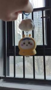 Bandai | Raincoat Series Cartoon Bag Hangers Decorative Pendants Cute Dolls Glowing Keyrings Hachiwera Usagi Chii Goods Car Ornament Gift