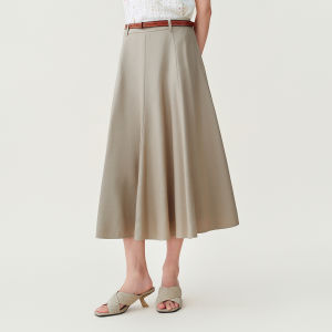 V·grass/V-GRASS | Chân Váy Dài Vintage Phối Nỉ Tơ Tằm Mới Thu