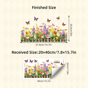 Flower & Butterfly Window Clings Removable Spring Floral Window Stickers Window Decals for Glass Windows Bedroom Office