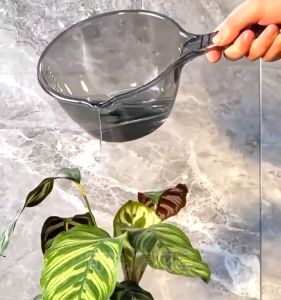 Japanese Water Dipper Clear Tabo: Aesthetic Transparent Scooper for Bathroom Toilets