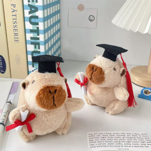 Graduation Cap Cap Cap Bala Anime Funny Toy Kawi Cute Doll Stuffed Toy Give Friends Gift Hedgehog Cap Capybara Plush Key Chain