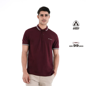 Aerostreet Polo Shirt Kenzy Maroon Kaos Kerah Poloshirt QFBAA