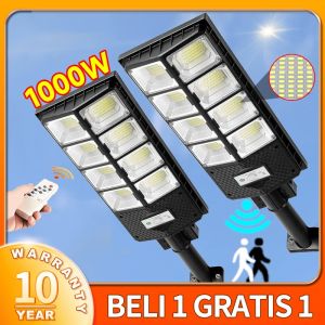 [Beli 1 Gratis 1] Lampu jalan tenaga surya 300W/500W/800W/1000W lampu tenaga surya tahan 24 jam led super terang Top