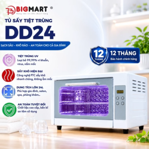 Tủ Sấy Tiệt Trùng Chén Bát Fujihome DD24 (24L) Đèn UV LED Diệt Khuẩn Khay Inox 304 Cao Cấp Bảo Hành 24T