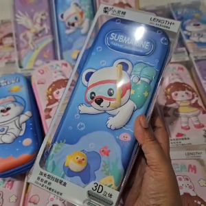 BELLINO - Kotak Pensil 3Dimensi Waterproof Kemasan Mika Tempat Pensil 3d Hardcase Timbul Import Tempat Alat Tulis Sekolah Anak Cewek Cowok