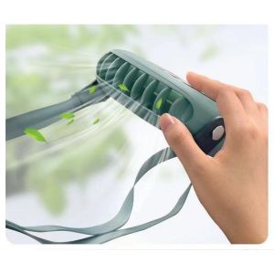 พัดลมคล้องคอ USB ขนาดเล็ก ชาร์จแบตได้ พัดลม จิ๋ว ห้อยคอ Mini - พกพาสะดวก, ปรับความแรงลมได้ 3 ระดับ, แบตในตัว 1800mAh, พัดลมพกพาทันสมัย, สไตล์สวย ป้องกันนิ้ว, เสียงรบกวนต่ำ, ประหยัดพลังงาน, มีขาตั้งในตัว