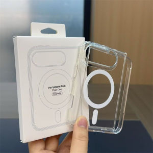 Clear Magnetic Case For Iphone Duo 5G Wireless Charging Hard PC Shockproof Cover Iphone 18 Duo For Magsafe Case With box