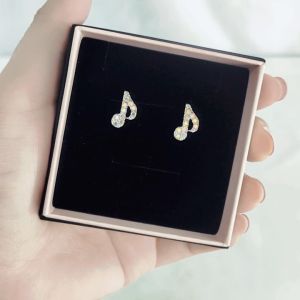 SO SEOUL Musical Music Note Aurore Boreale Austrian Crystal Pierced Stud Earrings
