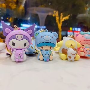 Sanrio Cute Girl Keychain Bag Pendant Kuromi Melody Cinnamoroll Car Key Ring Bag Accessories