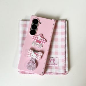 Samsung ZFold7 ZFold6 ZFold5 ZFold4 ZFold3 Invisible Skin-Like Protective Phone Case Super Cute Mid-Axis Stand Shockproof