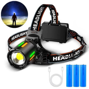 Powerful Aluminium Alloy Head Flashlight Power Display Headlight Led Head Rechargeable Phone Head Led Light Fishing Lantern