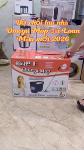 Bộ cây lau nhà 360 độ Omega Mop Đài Loan chổi lau nhà tự vắt thông minh tặng kèm bông lau - Hàng nhập khẩu chính hãng