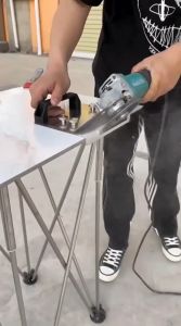Angle Grinder Stand for Tile 45° Chamfer Cutting Grinder Holder with Saw BladesFixed Holder for 100 Type Angle Grinder