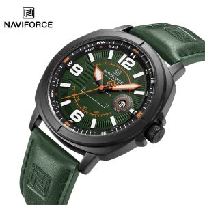 Naviforce | NAVIFORCE Men Quartz Watch 3ATM Waterproof Shockproof Genuine Leather Casual New Style Fashionable Daily Business Wrist Watch
