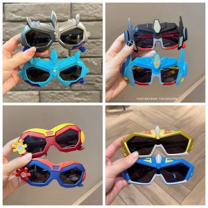 Kids Sunglasses Boy Cartoon Iron Man Silicone Glasses Baby Boy UV Protection Polarized Sunglasses Trendy Cool