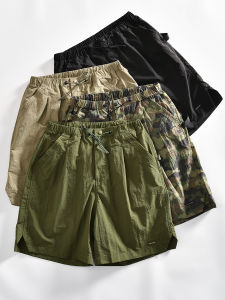 Outdoor Mens Breathable Water-Resistant Loose Fit Summer Shorts Youth Fashion Nylon Workwear Five-Piece Pants Straight Leg