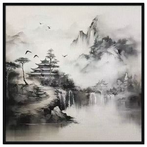 Tranh treo tường tranh dán tường phong cảnh Thuỷ Mặc CGI - 192