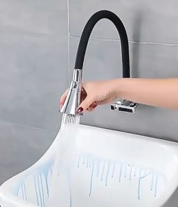 SUS 304 Stainless Kran Serbaguna Kran Angsa Cuci Piring Dapur Fleksibel Multi Fungsi model pasang Tembok & Tancap / Kran