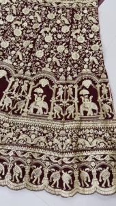 [PRE-ORDER] Semistitched Velvet Bridal Lengha(10-15 days delivery)