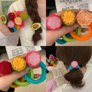 Tooyoo Cute Fruit Hair Rope Versatile Hair Accessory Colorful High Elasticity Towel Hair Rope