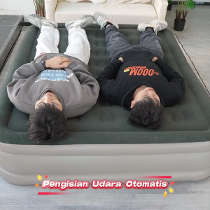 MODOFO kasur angin kasur pompa angin otomatis Matras Tidur Kasur Angin Bisa Tahan Inflatable Bed Tiup Tidur Tiup Otomatis untuk Rumah Ganda Kasur Udara Luar Ruangan Dapat Dilipat Portabel Inflatable Bed Pompa Tiup Double Air Bed