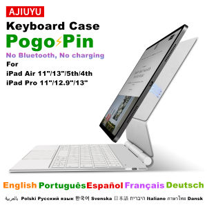 AJIUYU Magic Keyboard Case for iPad Pro 11 /12.9/13 M4 M3 M2 Air 4/5/6/7 Smart Pogo Pin Direct Connection Multi-Touch Backlight
