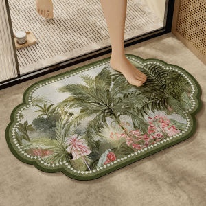 Non-Slip Bathroom Mat South East Asian Style Entrance Door Mat Absorbent Water Proof Dirt Resistant Home Decor Rug 2025 New Design