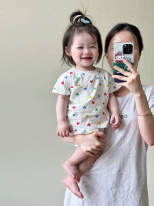 Summer Outfit for Baby Girls Cute Casual Cotton Polyester Two-Piece Set Newborn Toddlers Clothes Korean Style Thin Fabric