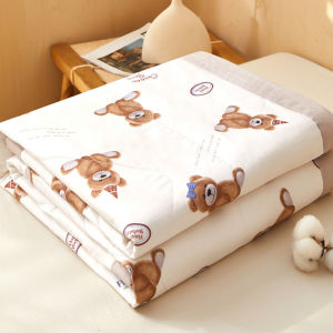 100% Pure Cotton Summer Quilt Set of 4 Washable Thin Air Conditioner Quilt Lightweight Cotton Fill Breathable Summer Comforter