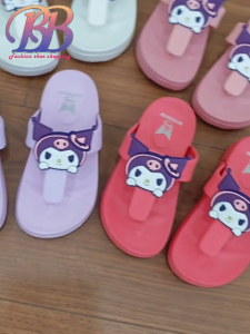 【BB】Cute Kuromi Kids Girls Sandals Thick Soles Soft Flip Flops For Childrens Non Slip Slippers Shoes#2699-1