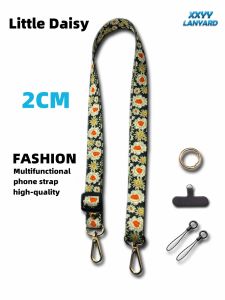 Adjustable Crossbody Phone Strap with Clip on Bag Charm Mobile Phone Case Pendant Internet Famous Ins Pattern Bag Rope