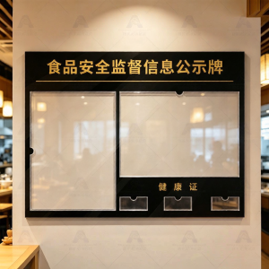 RUIKELAIXIANG | Business License Health Permit Safety Information All-In-One Display Board