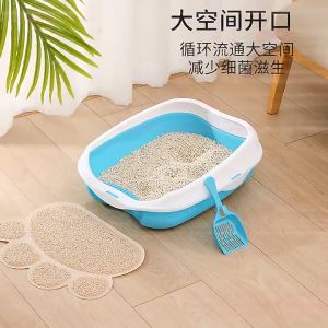 กระบะทราย กะบะทรายแมว กระบะทรายแมว พร้อมที่ตักทราย ห้องน้ำแมว ห้องน้ำแมวใหญ่ พร้อมที่ตักทราย  กระบะทรายแมว กระบะทรายแมวขอบสูง พร้อมที่ตักทราย ห้องน้ำแมว ห้องน้ำแมว พร้อมที่ตัก มีตะแกรงดักทราย รุ่นขอบสูง ป้องกันทรายกระเด็น