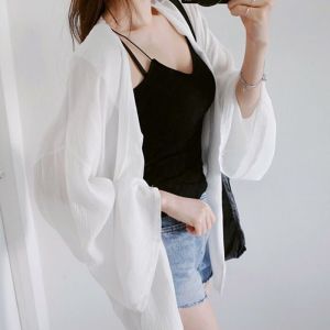 GanLai Sunscreen Jacket Women Sunscreen Jacket Women Chiffon Shirt Medium Length Korean Version Student Large Size New Women Summer Small Shawl Jacket for Women