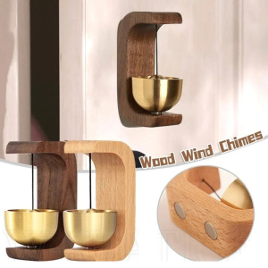 2pcs Dopamine Wood Wind Chimes Japanese Style Hanging Loud Doorbell Vintage Magnet Decorative Door Bell Entrance Opening Door Doorbell Guest Wind Chime Housewarming Gift
