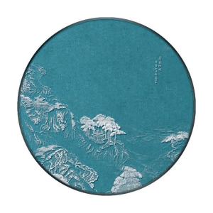 New Chinese Style Relief Landscape Circular Lighted Decorative Painting