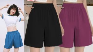 LovInFashion - ที่มีคุณภาพสูงสี่ ด้านเชือกผูกยางยืดสําหรือบ้านที่ดีที่สุดในประเทศไทย กางเกงชายหาด กางเกงกีฬา กางเกงขาสั้นบ้าน S-2XL สำหรับผู้ชายและผู้หญิง